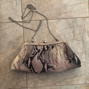 Tanner snake skin purse
